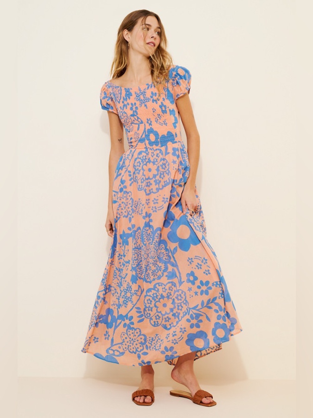 Free People Ultraviolet Maxi Dress in Pale Pink Combo S - Picture 3 of 8
